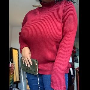 ALFANI red turtle neck sweater